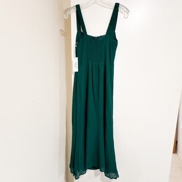Reformation NEW Camari Dress Emerald Green Midi Size 4 - Picture 9 of 10
